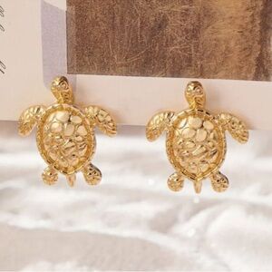 Sea Turtle 18K Gold Plated Stud Earrings